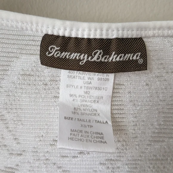 Tommy Bahama White Floral Semi-Sheer Swim Coverup Dress - Picture 5 of 6